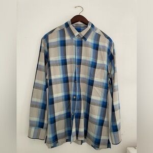 Tommy Bahama Checkered Silk Button Down Long Sleeved Shirt